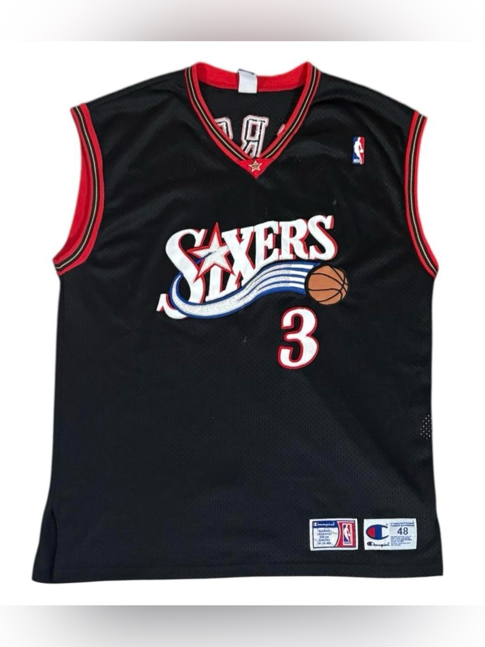 Vintage Allen Iverson Philadelphia 76ers Champion Pro Stitched Basketball Jersey